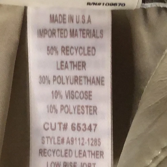 Free People AGOLDE Women's Size 10 Toast Color Recycled Leather Bland Shorts - Picture 14 of 14